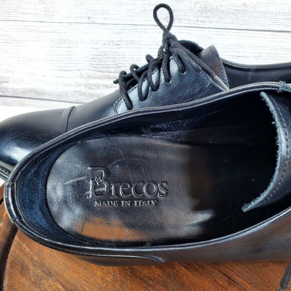 Brecos Handmade LAVORAZIONI BLAKE Black Lace Oxford Size 45 Made In Italy - Picture 10 of 10